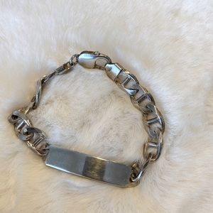 Sterling Silver .925 Curb Chain ID bracelet, excellent condition